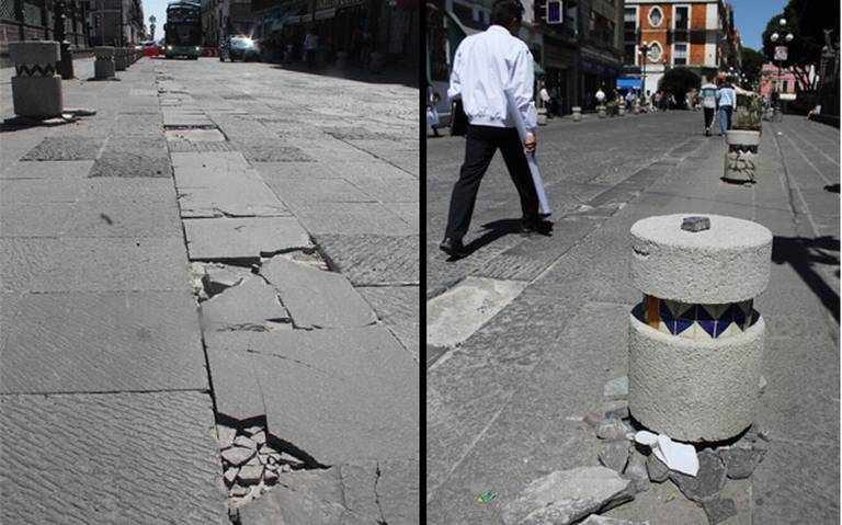 Después de cinco meses de quejas el Ayuntamiento de Puebla arranca plan emergente para reparar calles del Centro Histórico