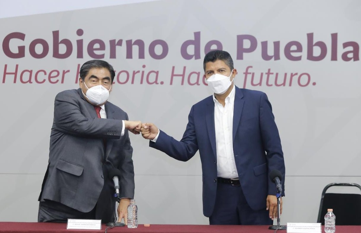 Encuentro entre Miguel Barbosa y Eduardo Rivera virtual ganador en Puebla Capital