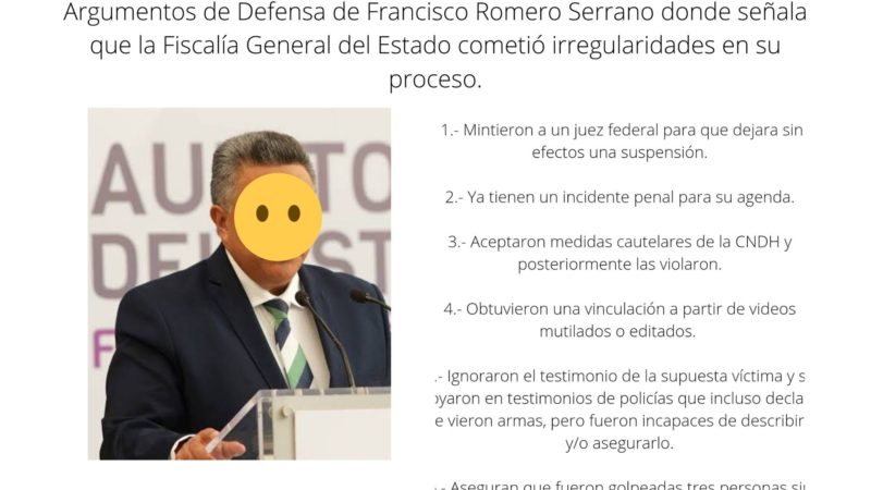 Promoverá Amparo ex Auditor Superior Francisco Romero contra vinculación a proceso de la FGE acusado de violencia familiar