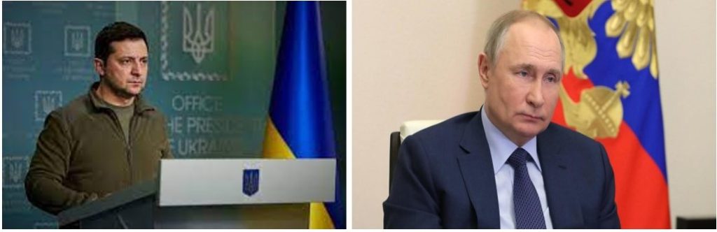 Volodymyr Zelenskyy y Vladimir Putin