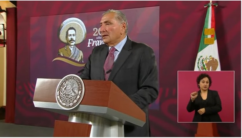 ADÁN AUGUSTO LÓPEZ SECRETARIO DE GOBERNACIÓN FEDERAL IMAGEN TOMADA DE YOUTUBE