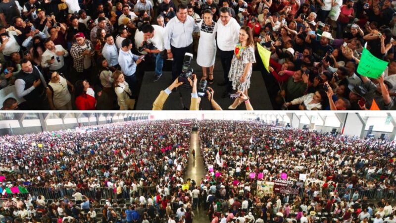 Miles reciben a Claudia Sheinbaum en Puebla; ella ofreció conferencia sobre sustentabilidad