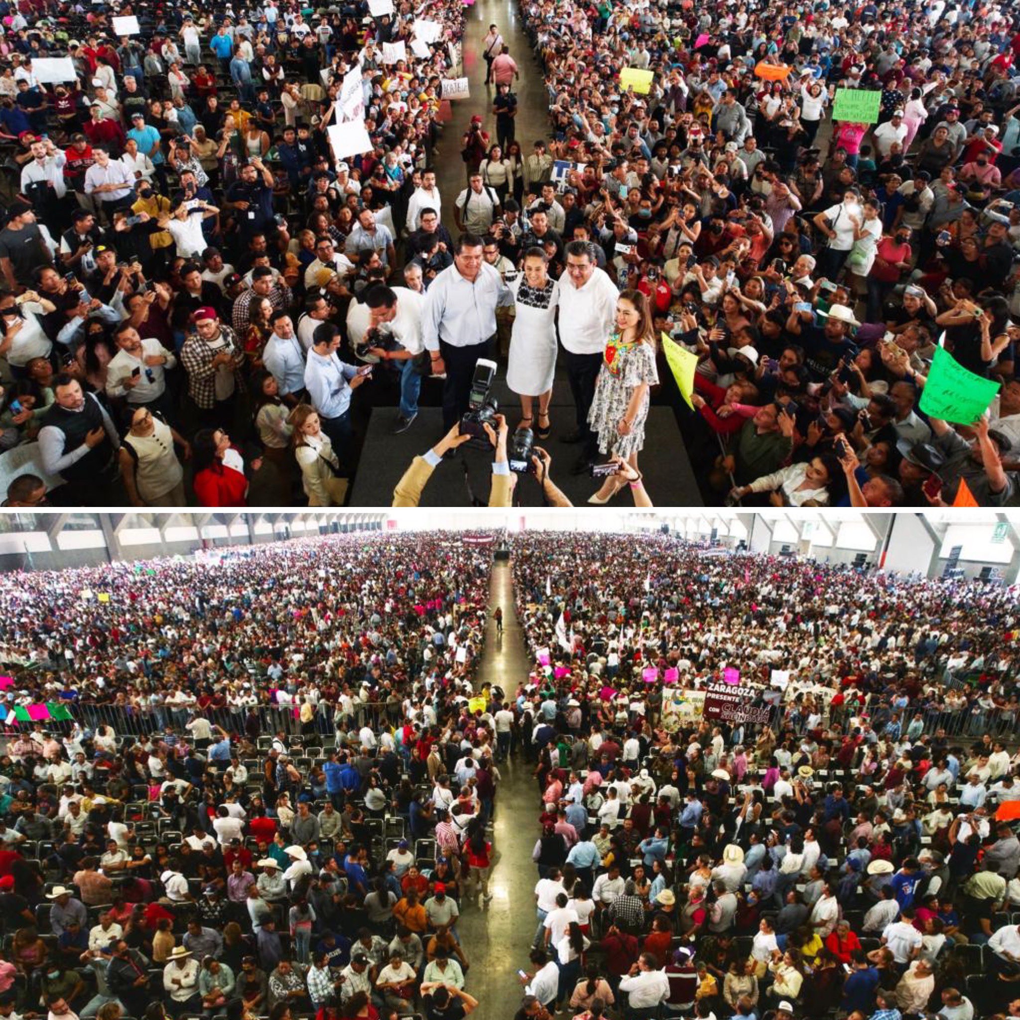 Miles reciben a Claudia Sheinbaum en Puebla; ella ofreció conferencia sobre sustentabilidad