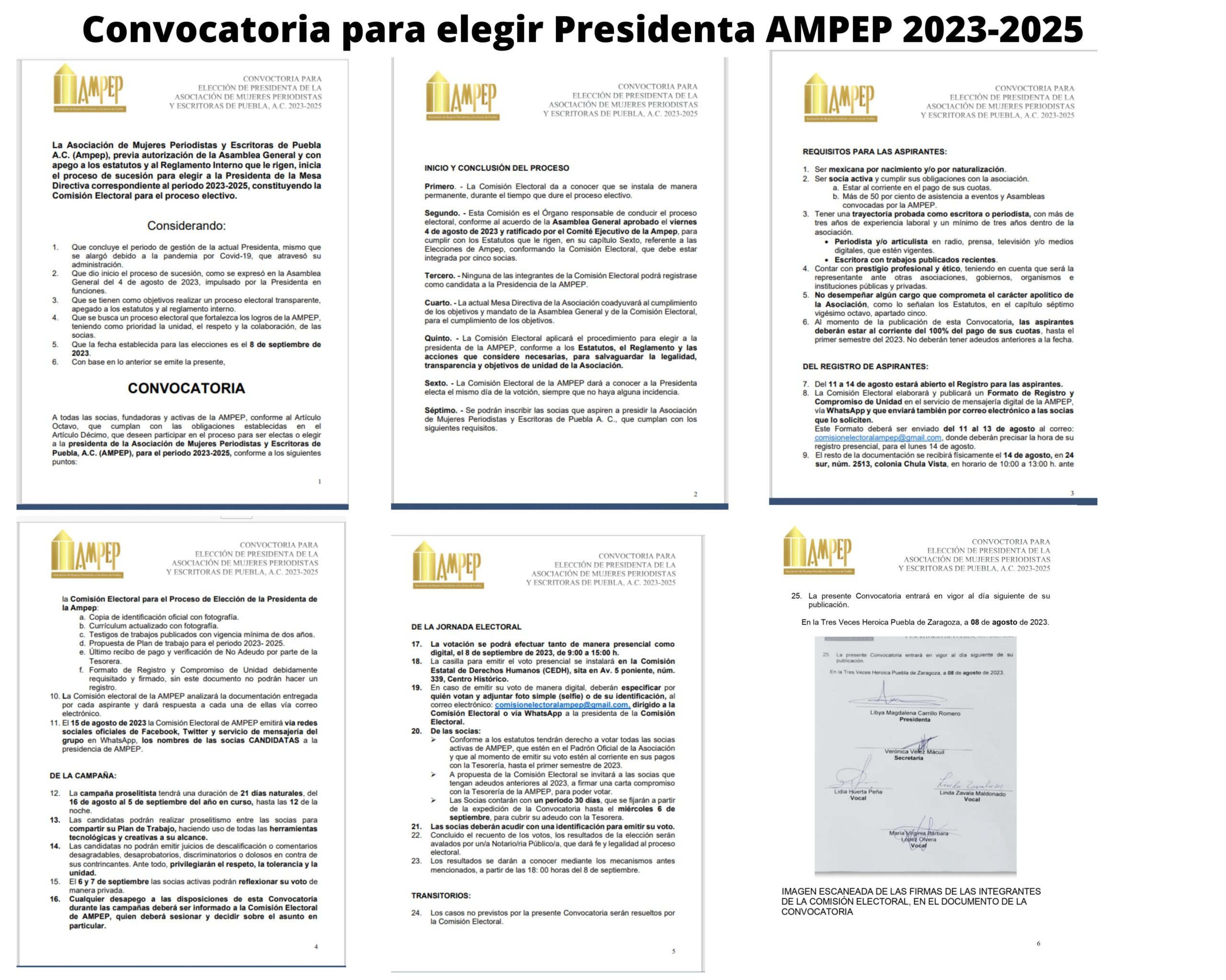 La Asociación de Mujeres Periodistas y Escritoras de Puebla, inicia su proceso para elegir Presidenta AMPEP 2023-2025