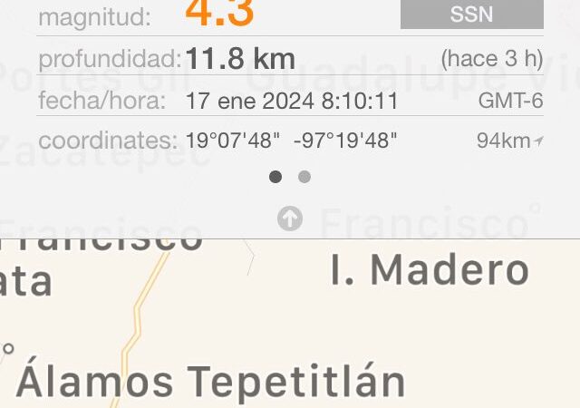 Sin reporte de daños por el sismo de 4.3 con epicentro en Ciudad Serdán: Sergio Céspedes