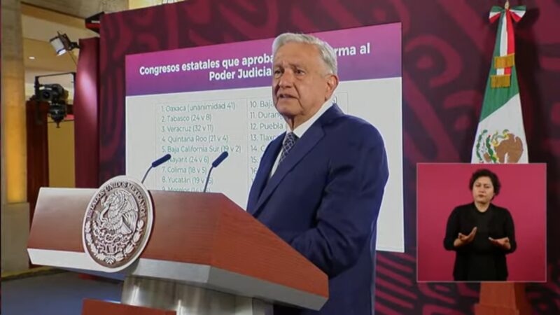 Anuncia AMLO que el 15 de septiembre publicará la Reforma al Poder Judicial