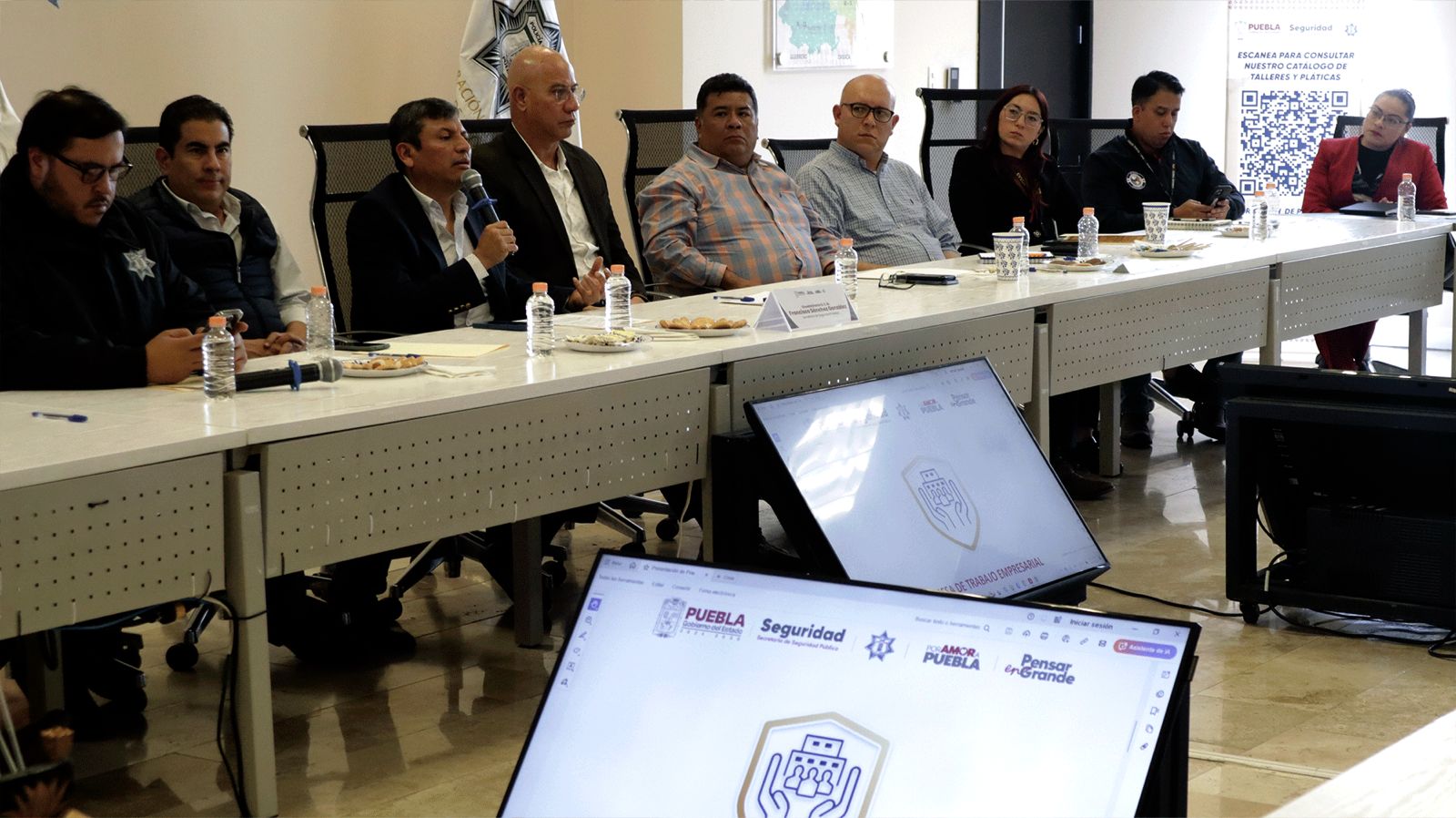 Suman esfuerzos Gobierno y empresarios en materia de seguridad en Puebla