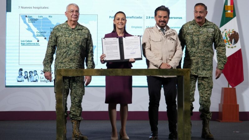 Claudia Sheinbaum anuncia que la SEDENA construirá siete nuevos hospitales del IMSS en beneficio de 2.9 millones de personas
