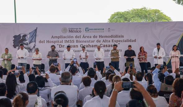 Presidenta Sheinbaum inaugura ampliación del área de hemodiálisis del hospital IMSS Bienestar de Villahermosa, Tabasco
