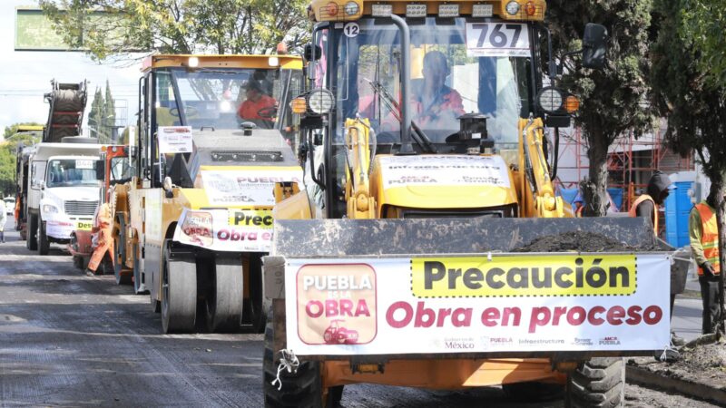 Reconstruye gobierno estatal 37 vialidades prioritarias en Puebla capital