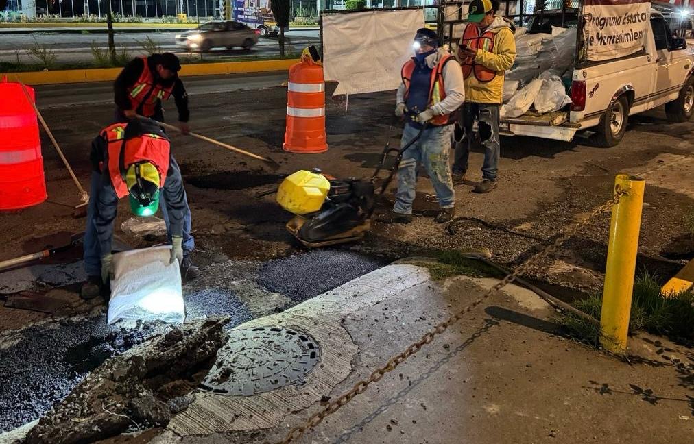 En rehabilitación de Prolongación Reforma, Secretaría de Infraestructura realiza trabajos diurnos y nocturnos