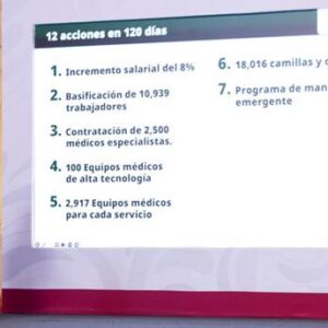 Presidenta anuncia programa emergente de 12 acciones en 120 días para mejorar la atención y las condiciones de los trabajadores en el IMSS