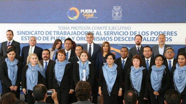 Tony Gali toma protesta al Sindicato de Trabajadores al Servicio de los Poderes del Estado