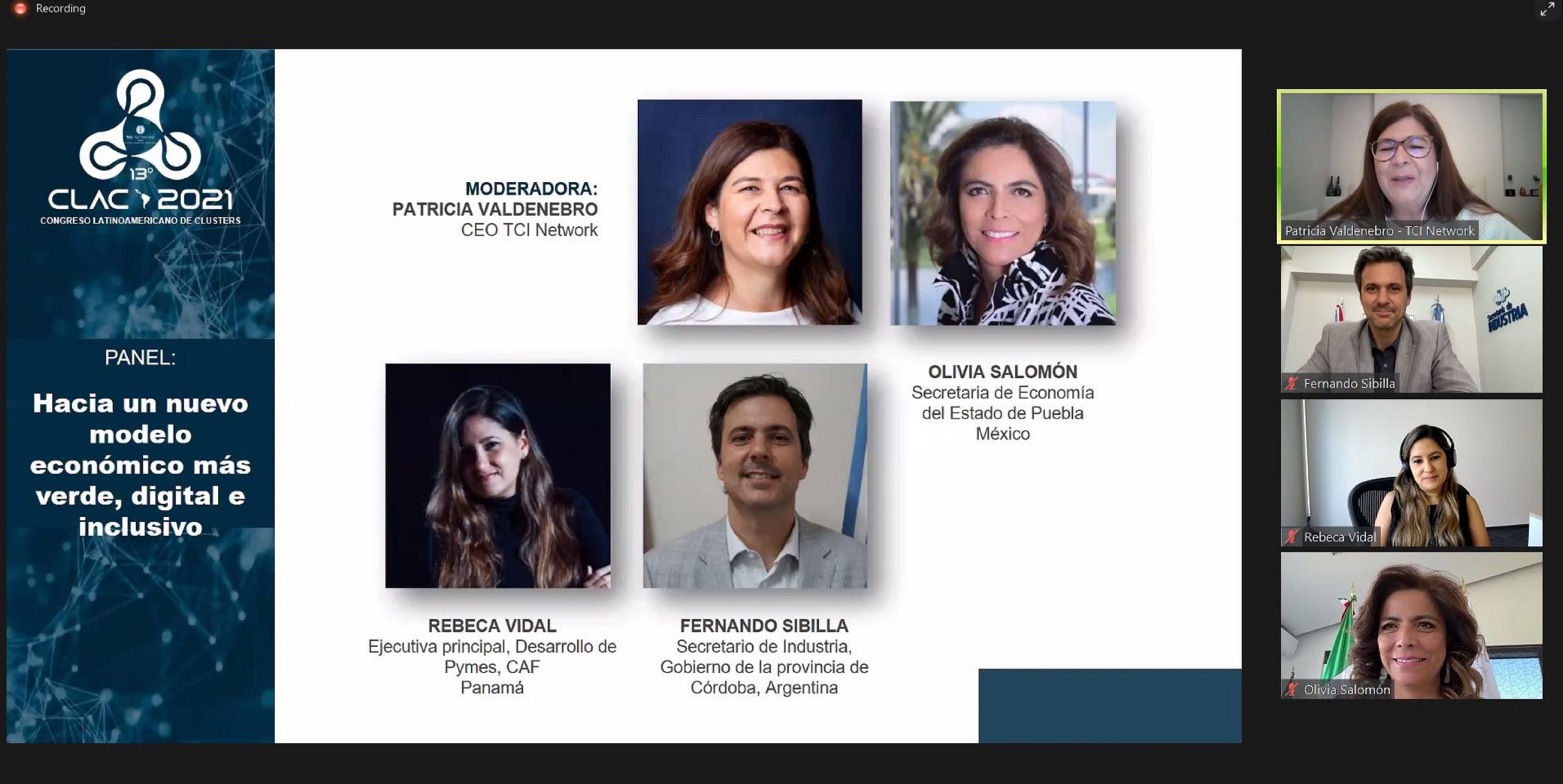 Participa Olivia Salomón en Congreso Latinoamericano de Clústeres, unidos para salir de los estragos de la pandemia