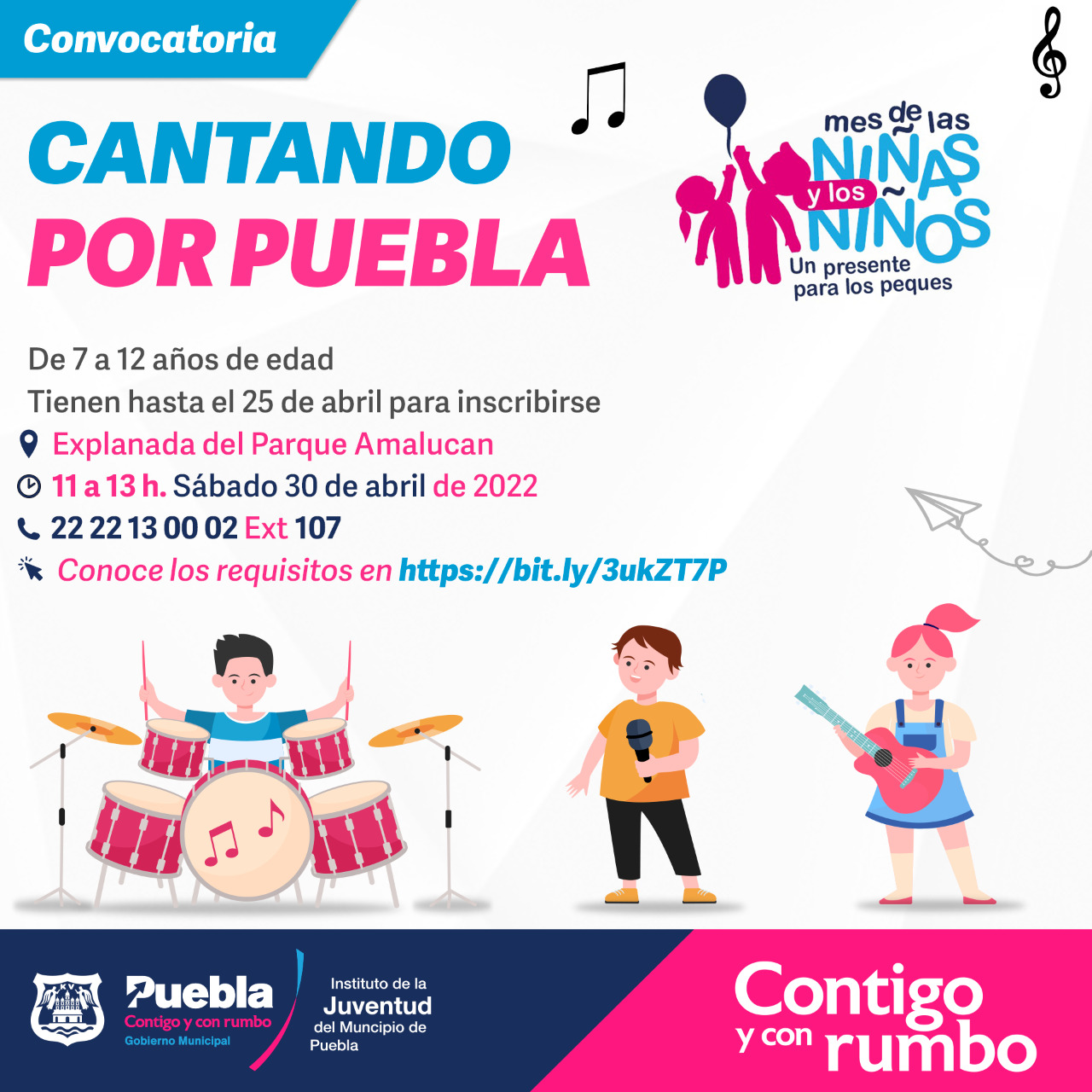 Niñas, niños y adolescentes todavía pueden inscribirse al concurso infantil “CANTANDO por PUEBLA”