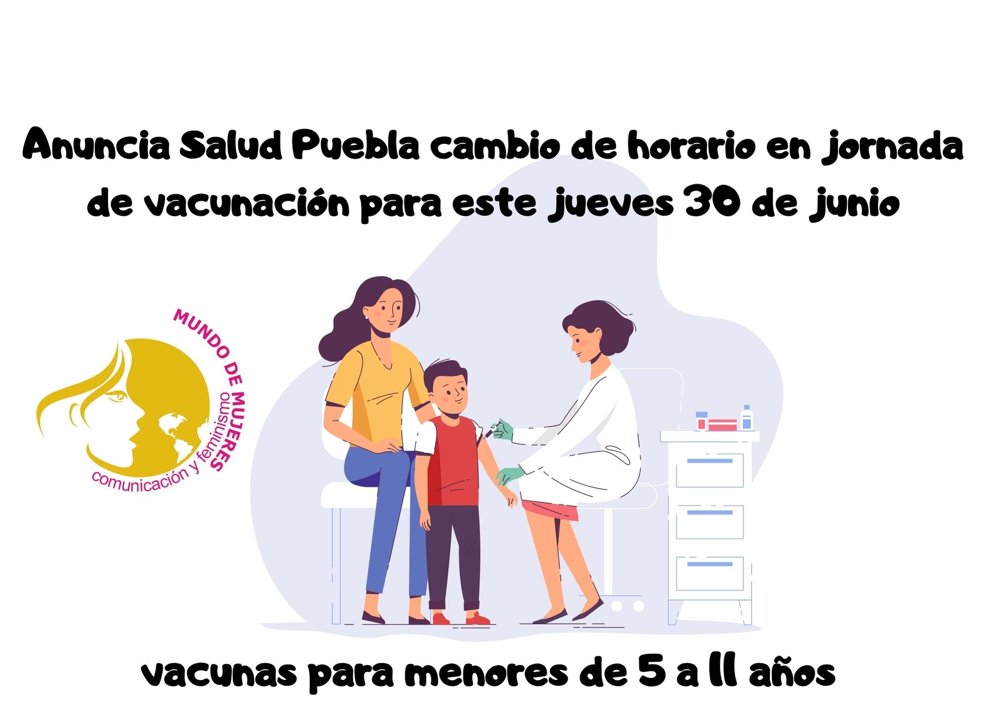 Atención anuncia Salud cambio de horario en jornada de vacunación para menores este jueves 30 de junio