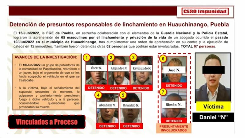 Confirma gobernador de Puebla sexta aprehensión por linchamiento en Papatlazolco del abogado Daniel Picazo