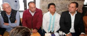 El diputado federal de MORENA Alejandro Carvajal Hidalgo. Omar Jiménez, David Méndez y Francisco Castillo Montemayor