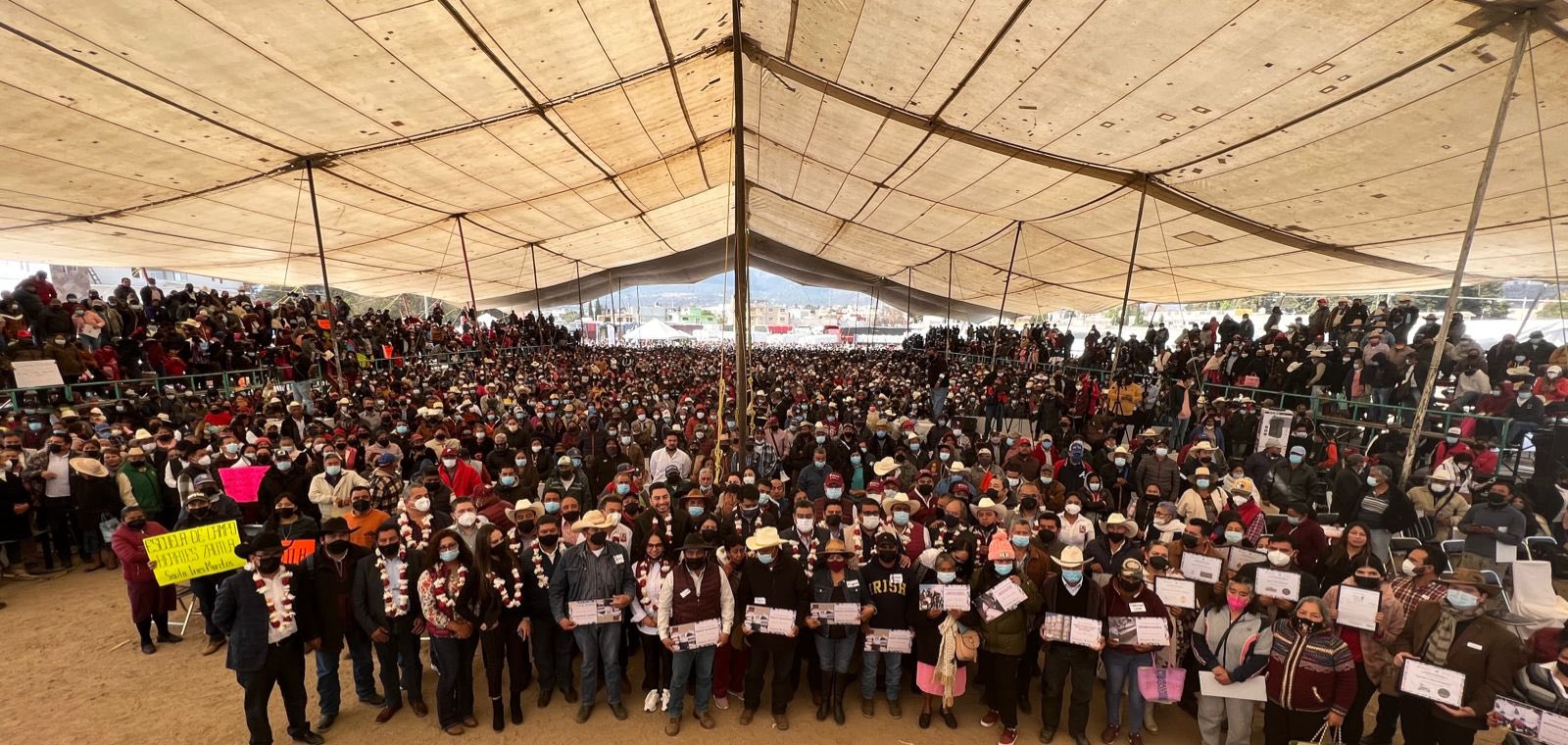 Entrega Sergio Salomón Céspedes 6 mil apoyos para campo y apoyos de Bienestar en Libres