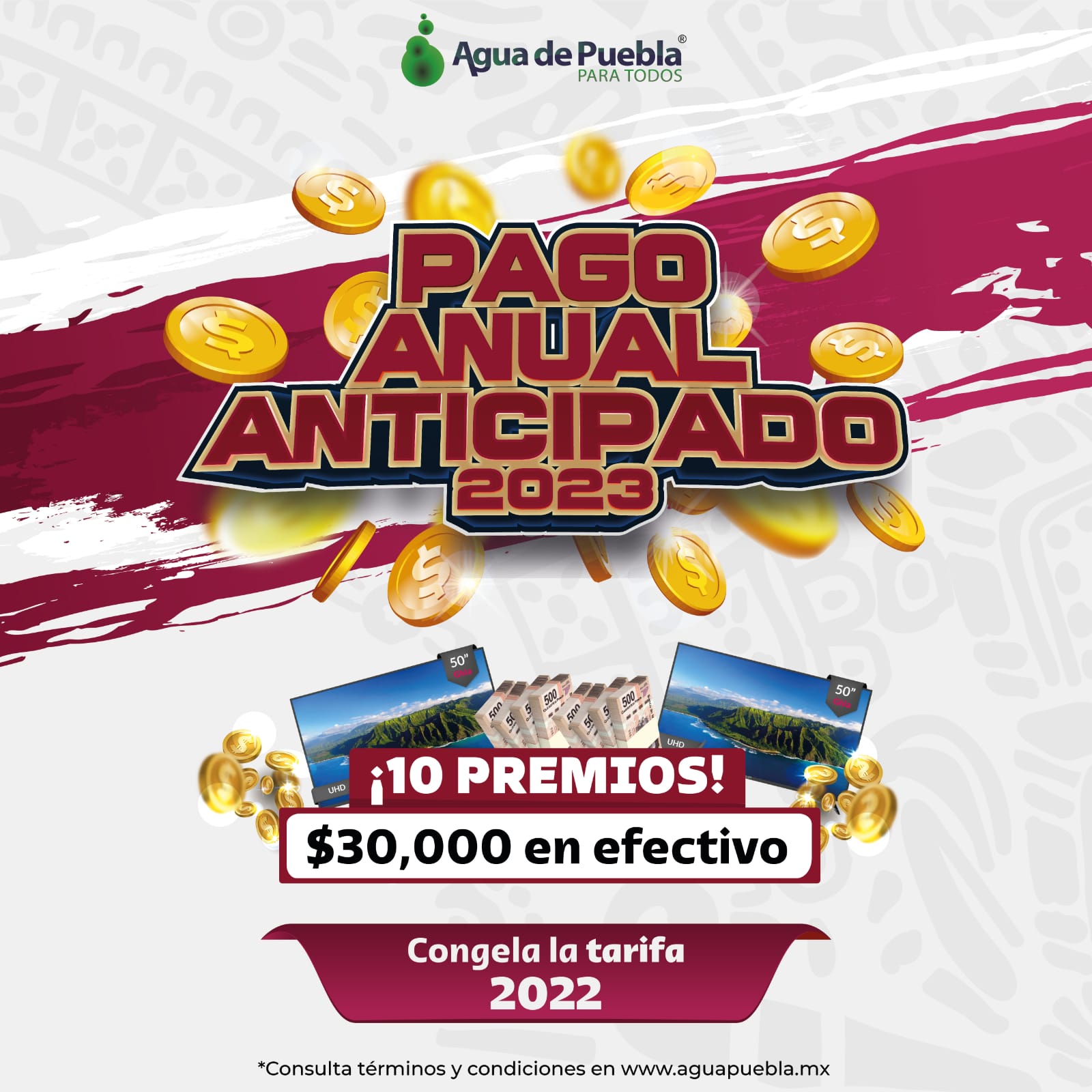 Últimos días del Pago Anual Anticipado 2023 en Agua de Puebla