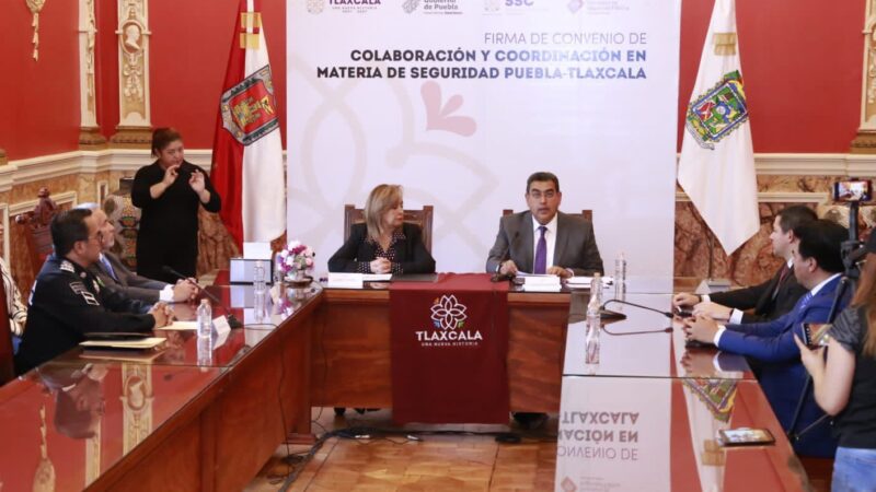 Pactan Sergio Salomón y Lorena Cuellar combate a bandas que operan en Puebla y Tlaxcala