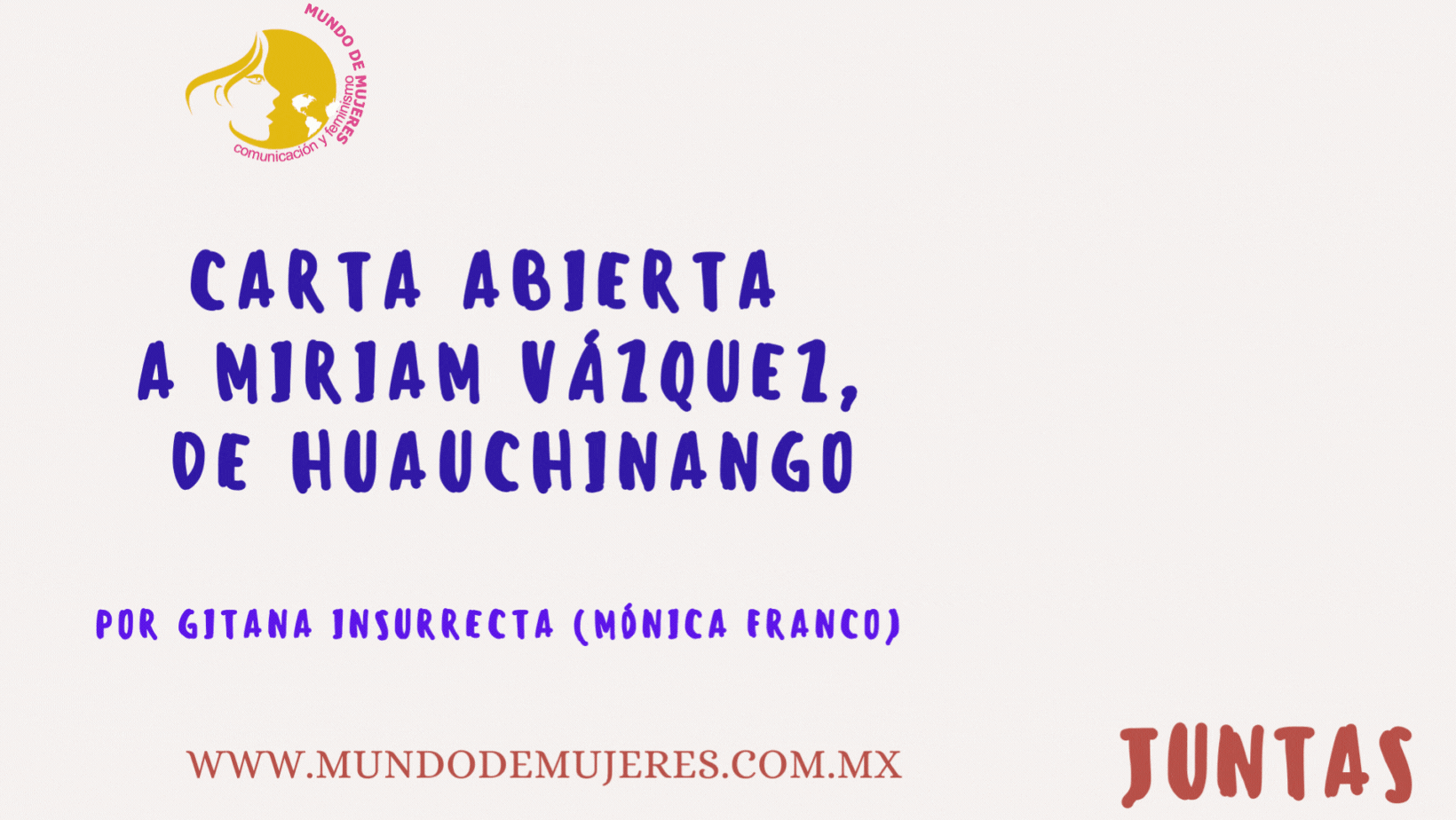 Carta abierta a Miriam Vázquez, de Huauchinango