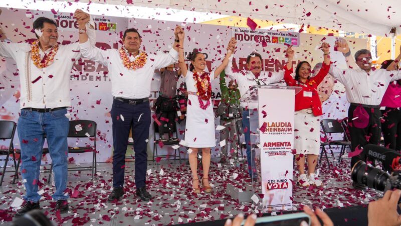 Acompaña Claudia Sheinbaum a Armenta en arranque de campaña en Izúcar