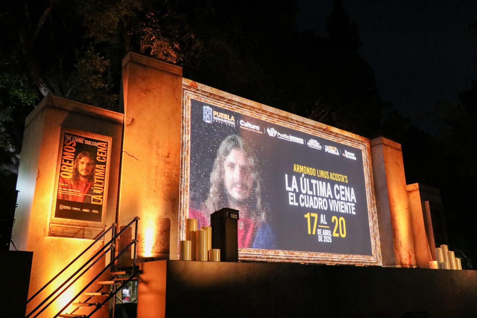 En Puebla Capital turistas disfrutan proyección “La Última Cena: El Cuadro Viviente”