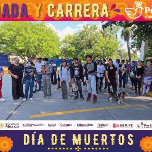 IMJUVE reunió a cientos de miles de jóvenes en la Rodada y Carrera por la paz y contra las adicciones, edición Día de Muertos