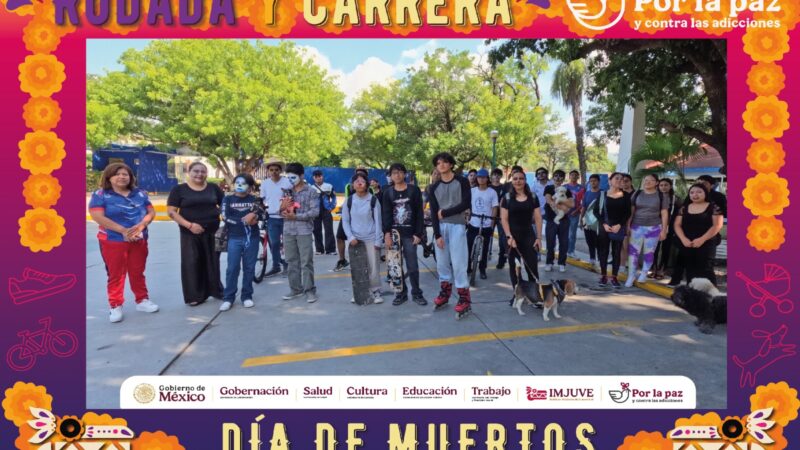 IMJUVE reunió a cientos de miles de jóvenes en la Rodada y Carrera por la paz y contra las adicciones, edición Día de Muertos