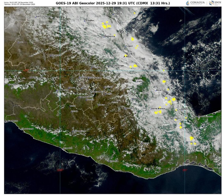 Frente Frío No. 25 provocará lluvias en la Sierra Norte y Nororiental