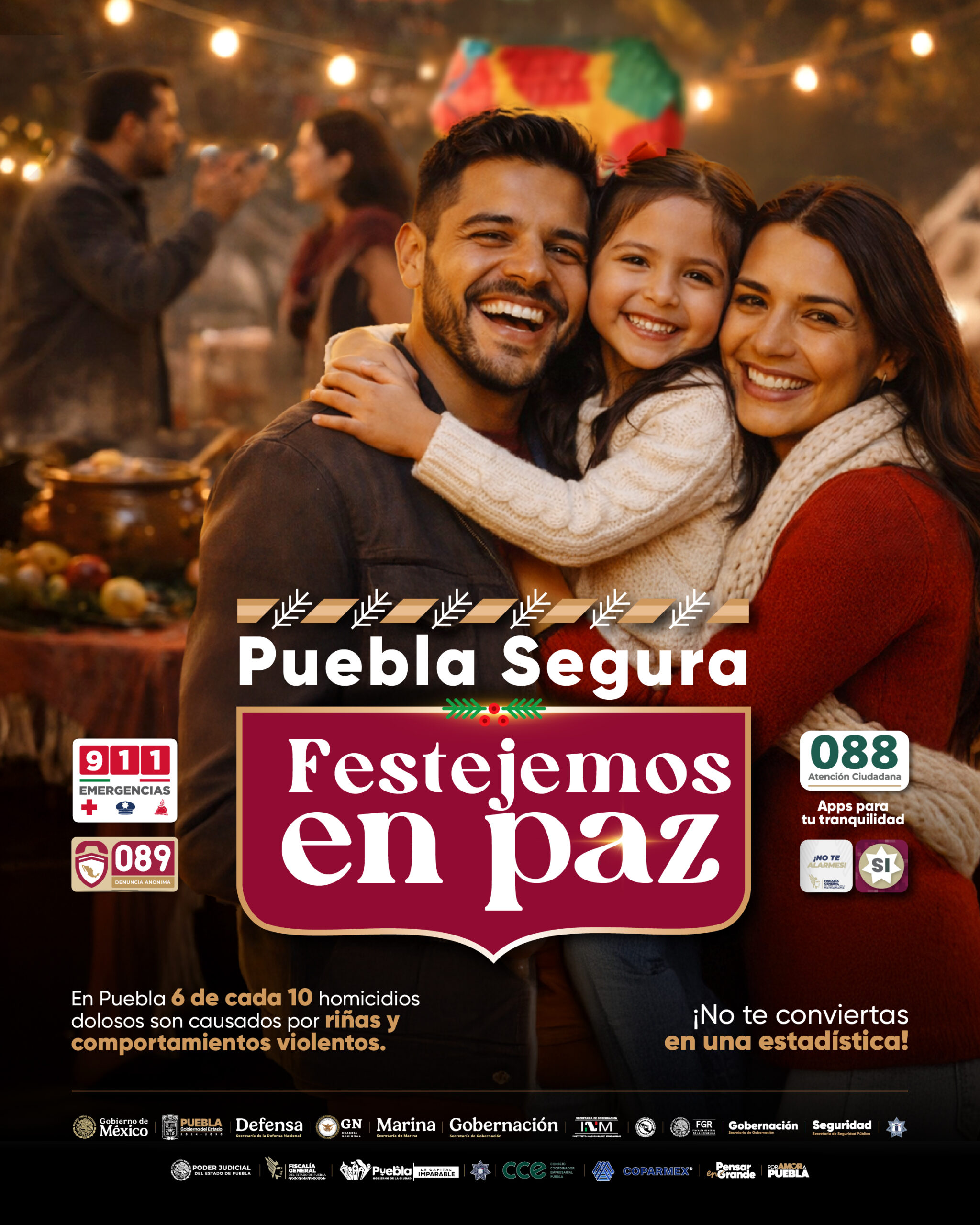 Autoridades convocan a celebrar fin de año en paz y con responsabilidad