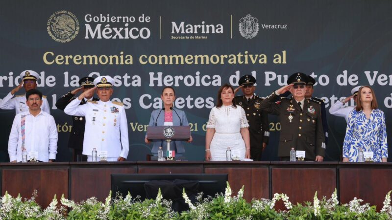 El amor vence al entreguismo y la ambición; la patria se ama y defiende: Presidenta en 112 Aniversario de la defensa del Puerto de Veracruz