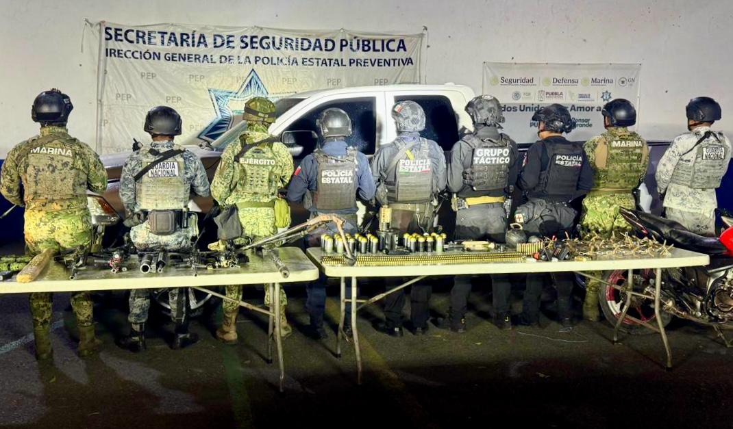 Golpe a la delincuencia en Puebla, Fuerzas de seguridad logran aseguramiento de armamento de alto calibre