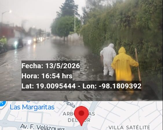 Agua de Puebla atiende distintos puntos de encharcamiento en la ciudad