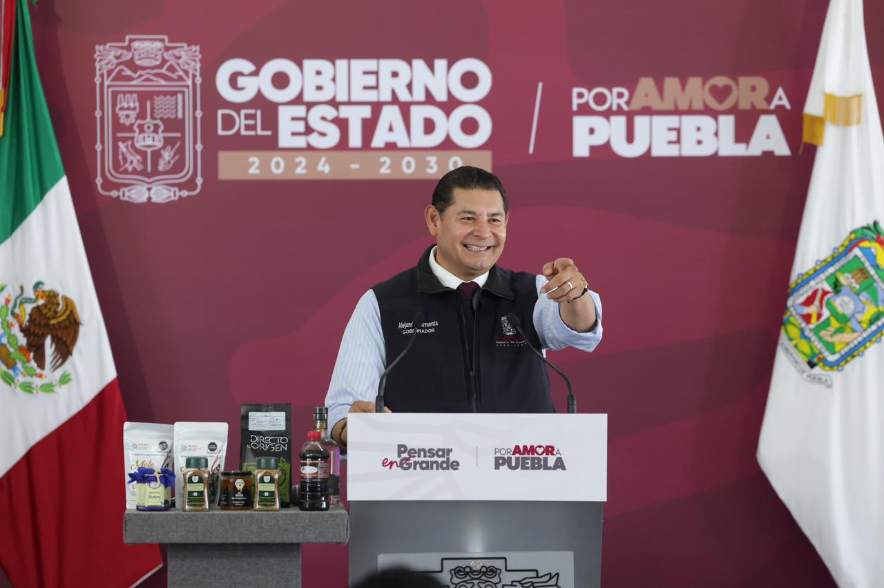 Anuncia Armenta que en Puebla se instalarán la Fábrica de Café de Bienestar y de baterías Olinia