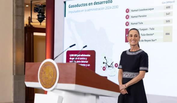 “Nuestro objetivo es la soberanía energética”: Presidenta presenta el Plan de Gasoductos con una inversión de más de 140 mil mdp hacia 2030