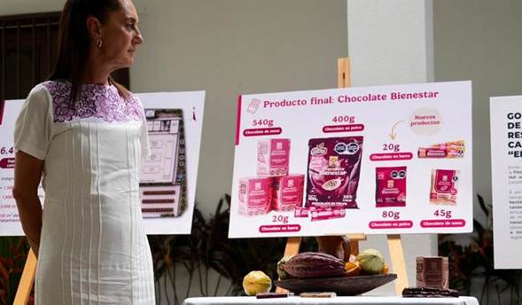 Presidenta anuncia proyecto “Precio justo para el cacao de Tabasco”; impulsará producción y exportación de Chocolate Bienestar