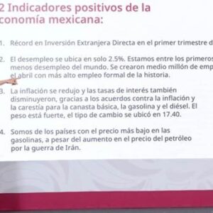 Presidenta Claudia Sheinbaum destaca 12 indicadores que muestran la fortaleza de la economía mexicana