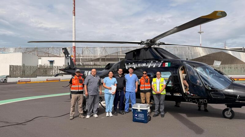 Realizan traslado aéreo de órgano donado a CDMX