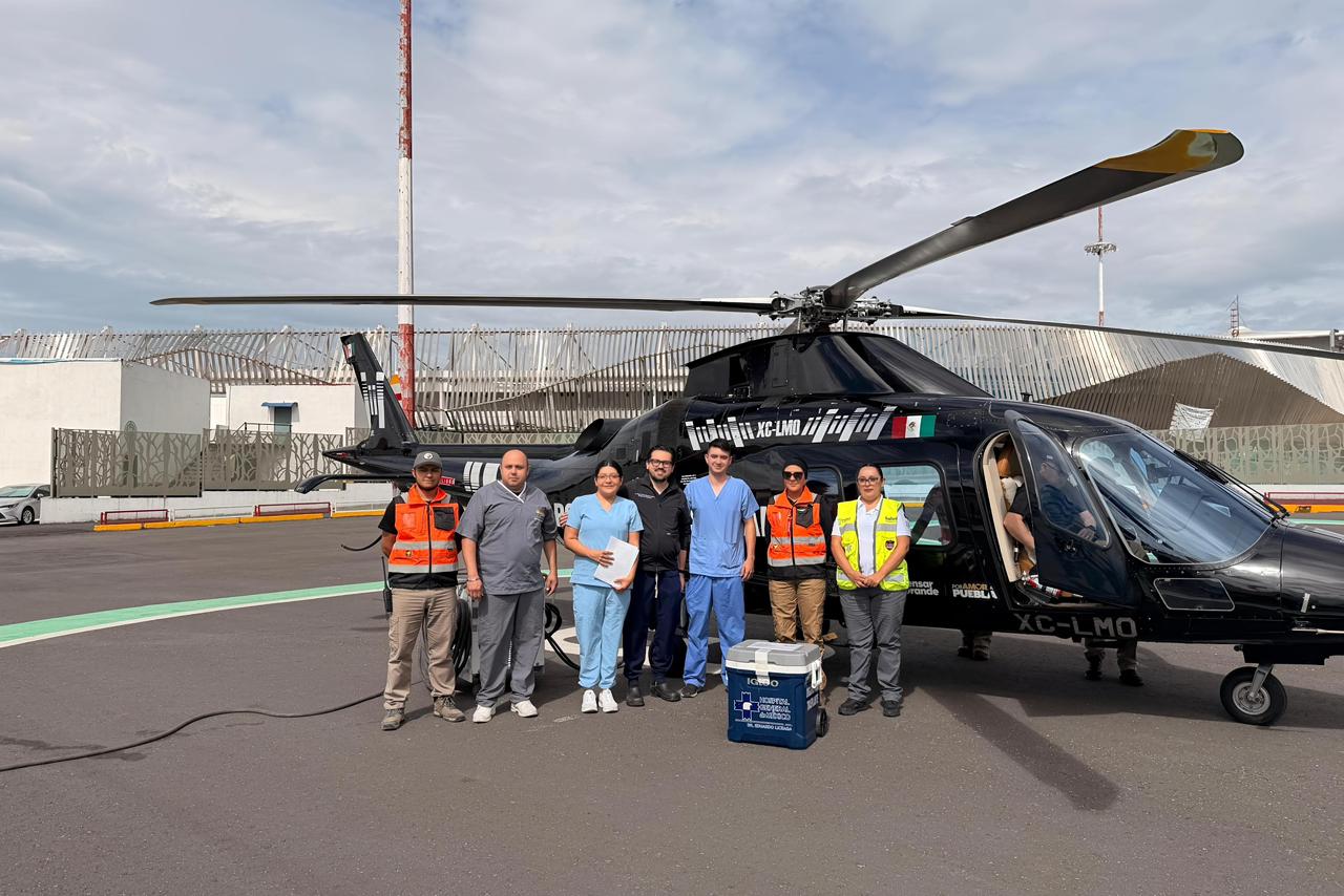 Realizan traslado aéreo de órgano donado a CDMX