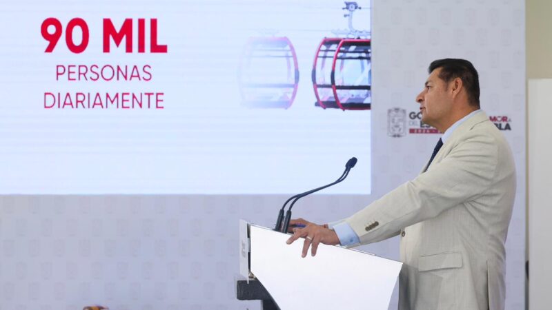 Cablebus de Puebla será gratuito para personas con discapacidad, adultos mayores y niñas y niños de educación básica