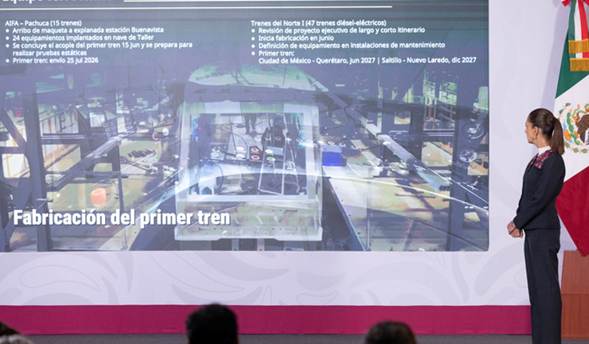 Vamos muy adelantados, el objetivo es inaugurar CDMX-Pachuca y CDMX-Querétaro en 2027: Presidenta Claudia Sheinbaum