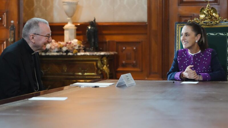 Recibe la Presidenta Claudia Sheinbaum Pardo, al secretario de Estado del Vaticano, Pietro Parolin