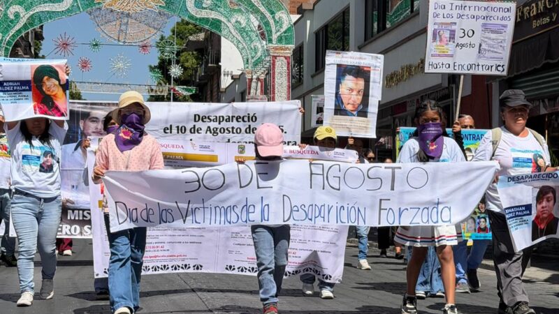 Marcha en Puebla por Día Internacional de las Víctimas de Desapariciones Forzadas