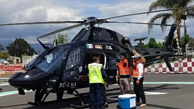Con ambulancia aérea, gobierno de Puebla lleva hígado a CDMX para su trasplante